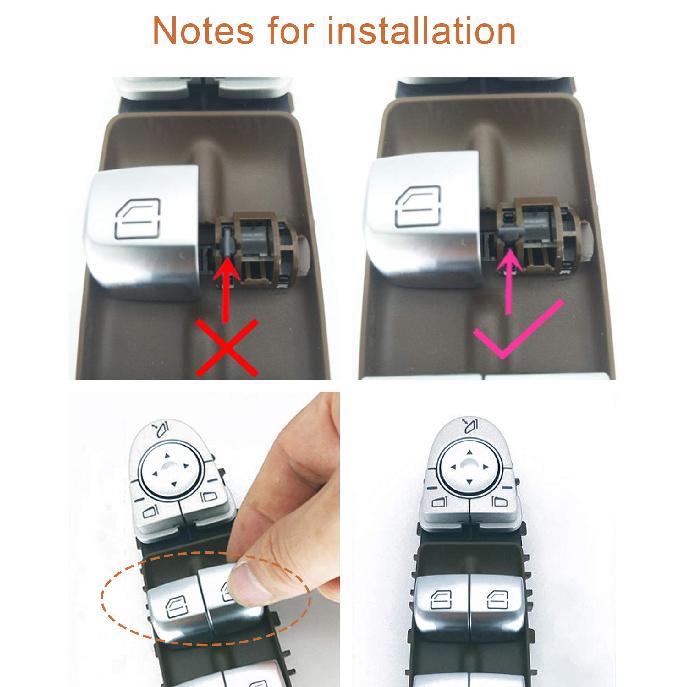 TTCR-II Interior Window Glass Lift Switch Button for Mercedes C Class W205 2015-2021 and GLC Class 2016-2022, 1 Pc Front Left Window Control Power