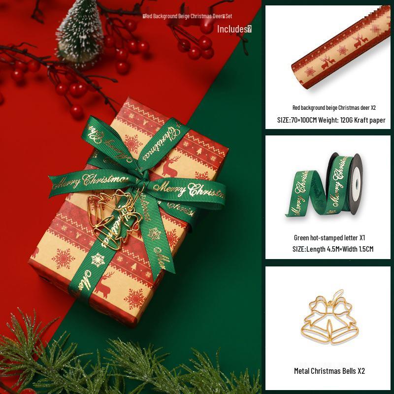 Large Retro Style Kraft Wrapping Paper for Christmas, Birthdays, and Meetings