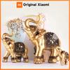 1PC Golden Resin Elephant Statue Feng Shui Elegant Elephant Trunk Sculpture Lucky Wealth Figurine Crafts Ornaments Home Decor