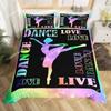 Amour Gymnastique Roi Reine Housse de Couette Exercices au Sol Ballet Ensemble de Literie Rose Néon Danse Housse de Couette Polyester Housse de Couette