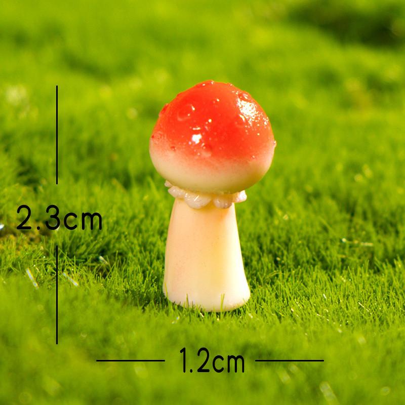Micro Landscape Resin Decor With Miniature Forest Mushrooms For Garden Crafting