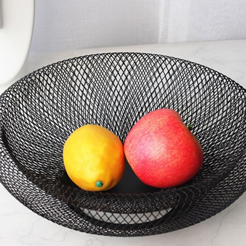 2 Pieces Nordic Styles Sturdy Metal Wire Storage Fruit Basket Set for Kitchen Supplies and Living Room Organization