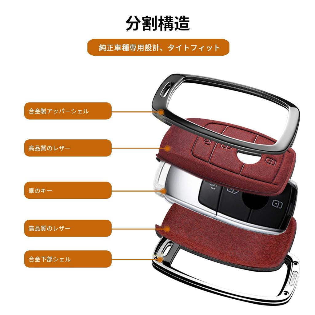 Key Fob Cover Leather Car Key Holder Compatible with A B C E G