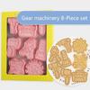 8 Pack PP Material Biscuit Cutters Push-type Household Cookie Cutters for Child