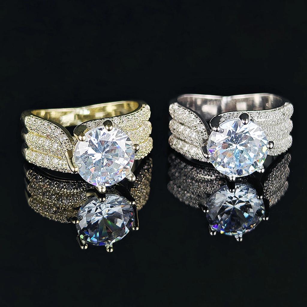 10MM Cubic Zirconia Wedding Bands Ring for Women Luxury Crystal CZ Ring Engagement Accessories New Arrival Trendy Jewelry