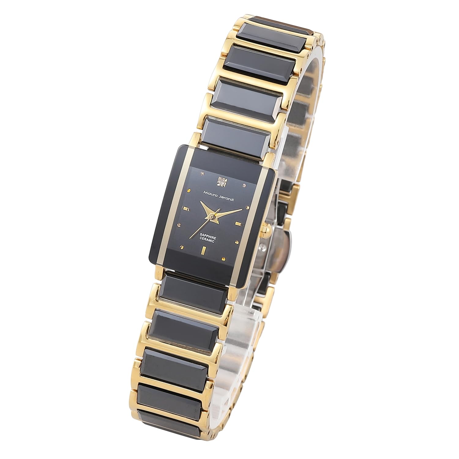 

Stainless Steel Ceramic Luxury Sapphire 1 Natural Diamond [Mauro Gerardi] Women s Watch, & Bracelet, MJ3081-1, Crystal,
