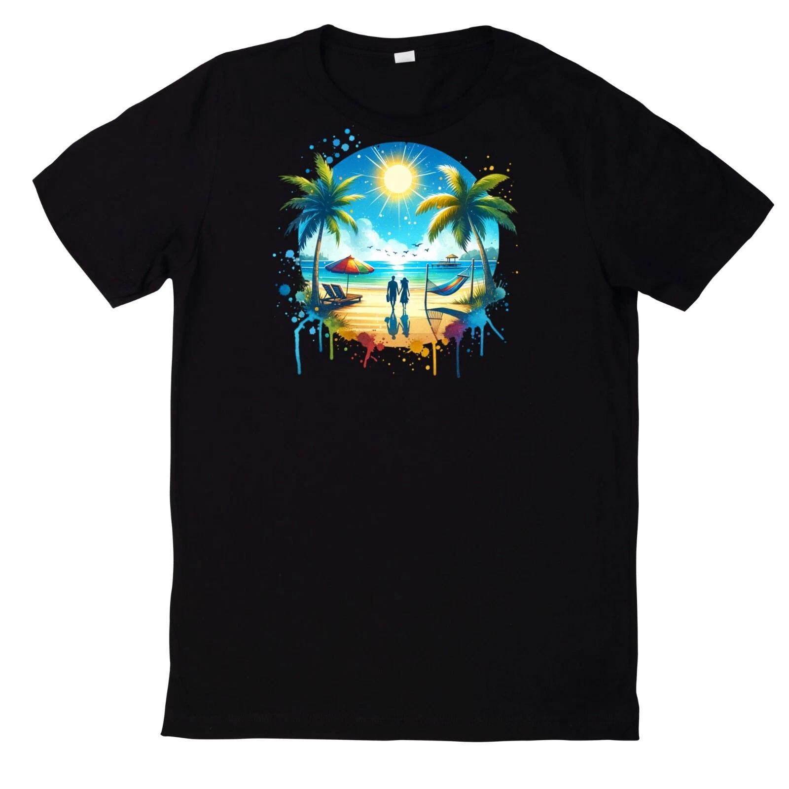 T-Shirt Sommer am Strand Motiv Baumwolle XXXL