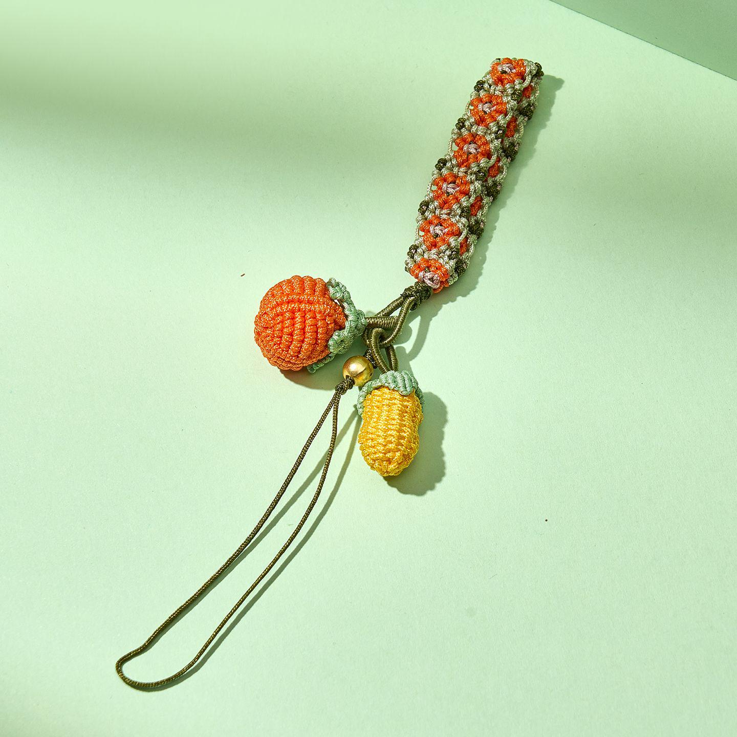 Handmade Dragon Boat Festival Zongzi Charm: Five-Colored String Phone Accessory Keychain Pendant Gift