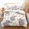 Cartoon Koala Duvet Cover King Queen Lovely Animal Bedding Set For Kids Teens Adults Wildlife Quilt Cover With Pillowcase 2/3PCS