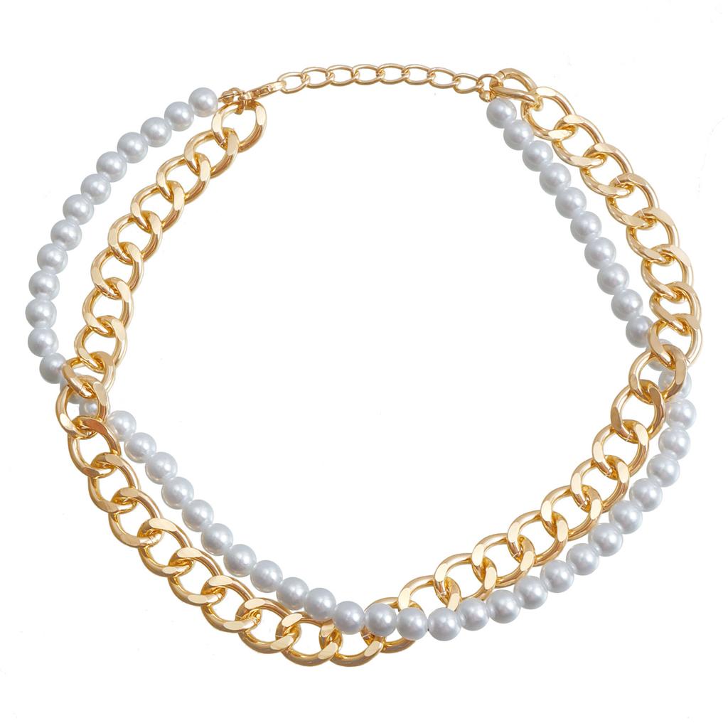 Retro imitation pearl twist winding double-layer necklace ins creative light luxury high-end accessories
