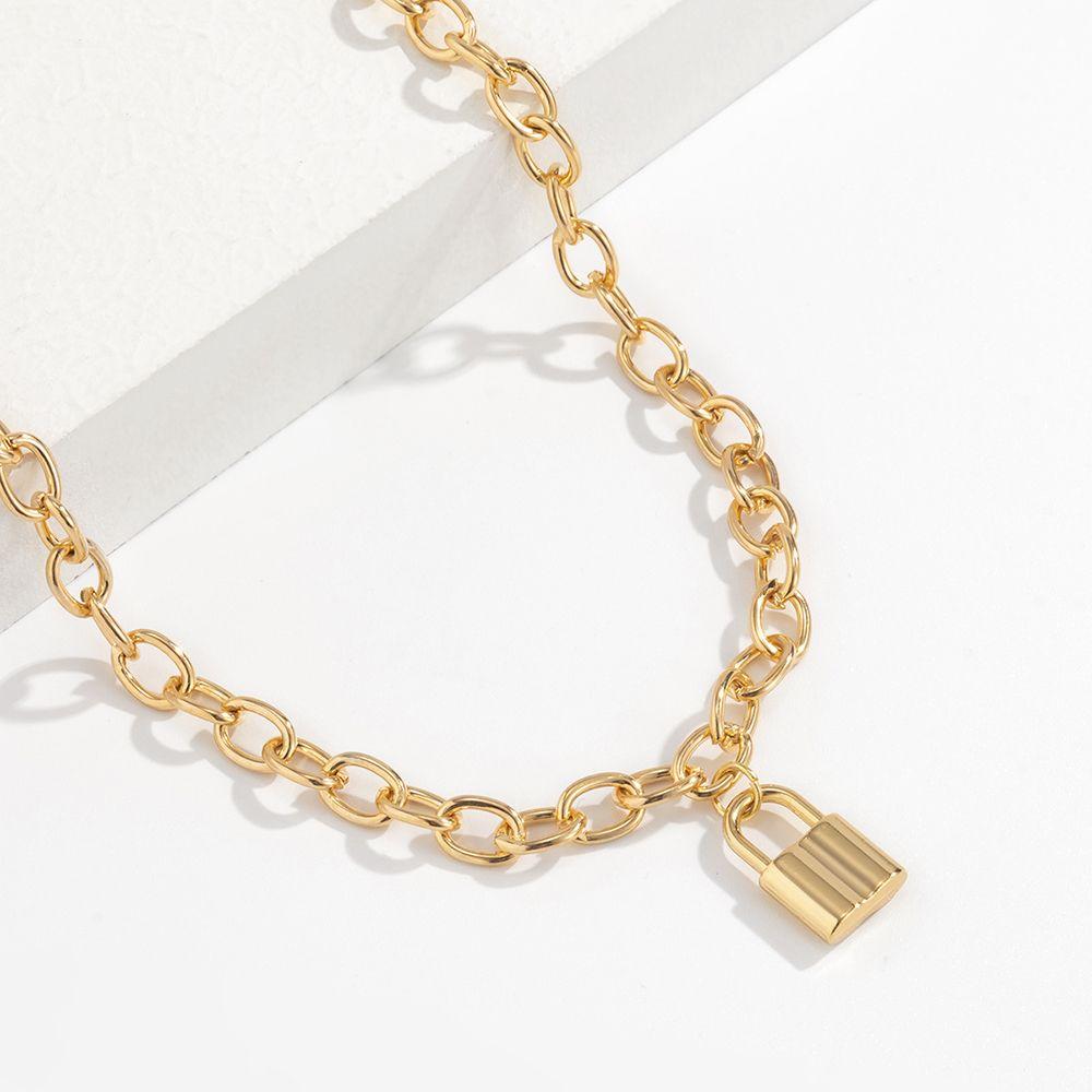 Zinc Zinc Alloy Lock Pendant Hip Hop Female Fashion Jewelry Body Necklace Belly Belt Female Waist Chain
