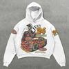 Felpa con cappuccio da uomo Street Fashion Trend Brand Teschio Stampa Digitale 3D Casual Larga