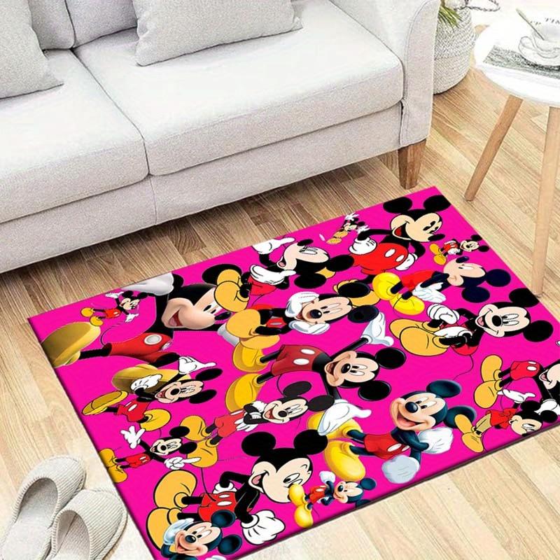 

1pc Mickey Mouse Pattern Area Rug Soft Flannel Floor Mat for Living Room, Bedroom, Sofa Coffee Table Floor Mat, Machine Washable 60cm by 90cm