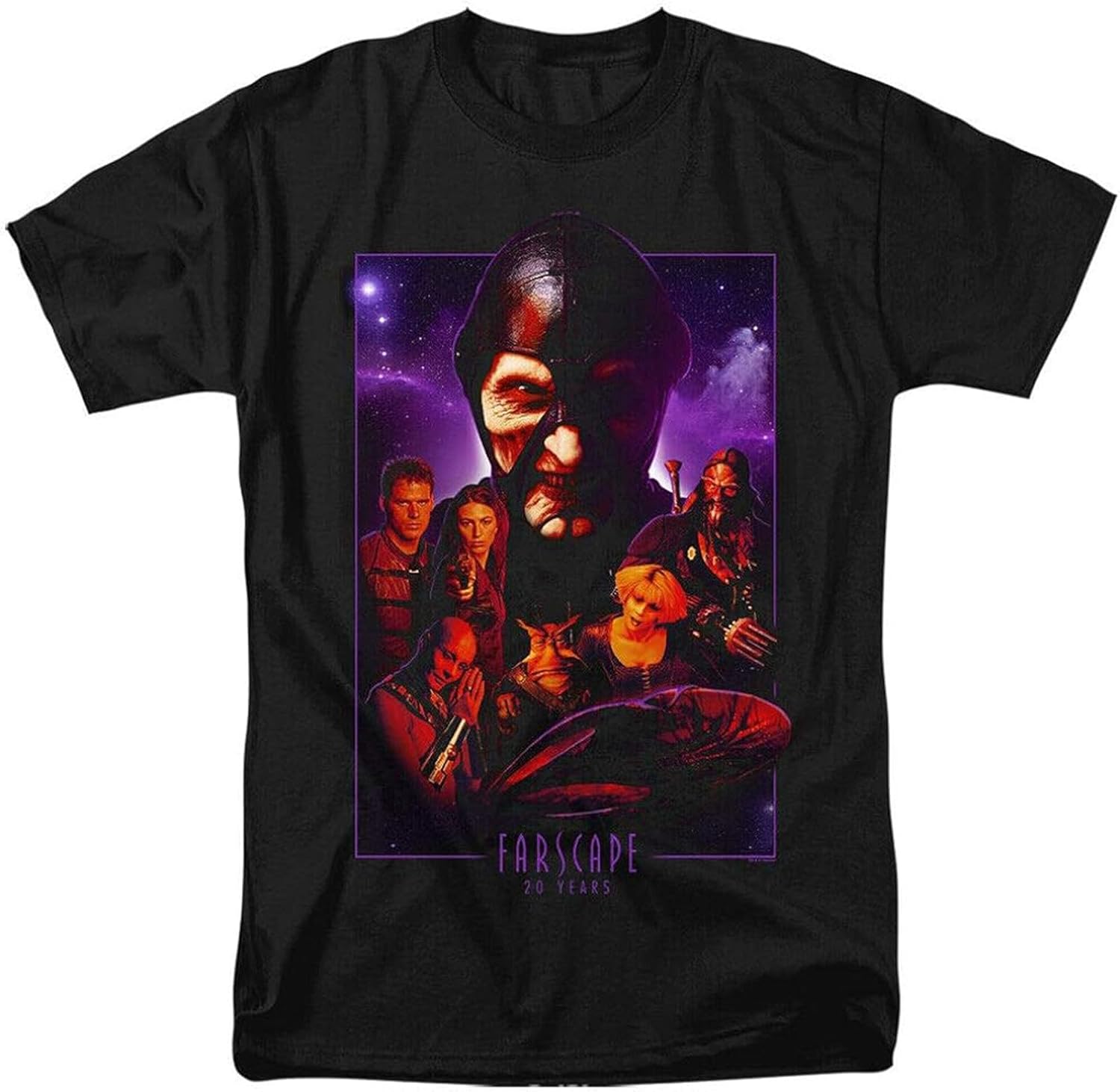 Men s Farscape 20 Anni Collage Autorizzato T-Shirt Men s T Shirt Fashion Casual Cool Teehirts 3XL чёрный