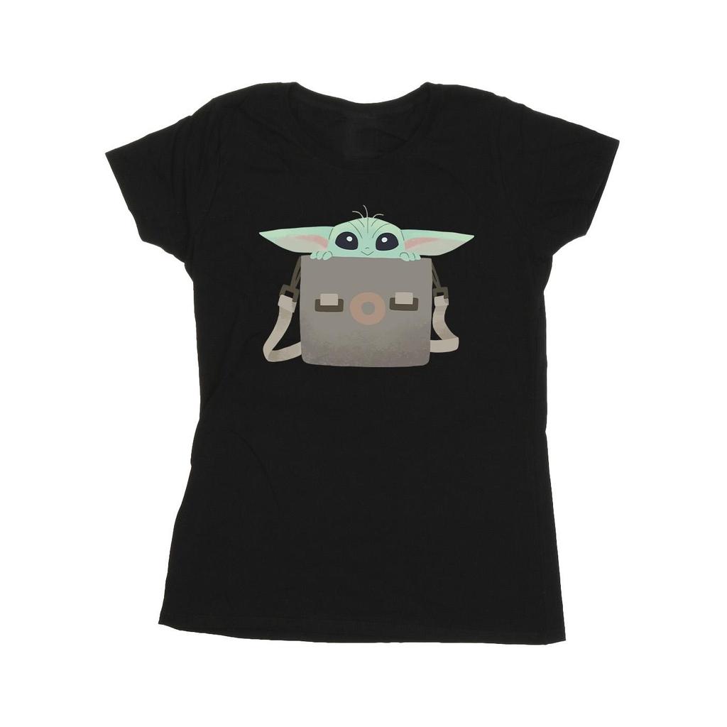 STAR WARS Womens/Ladies The Mandalorian Grogu Luggage Cotton T-Shirt