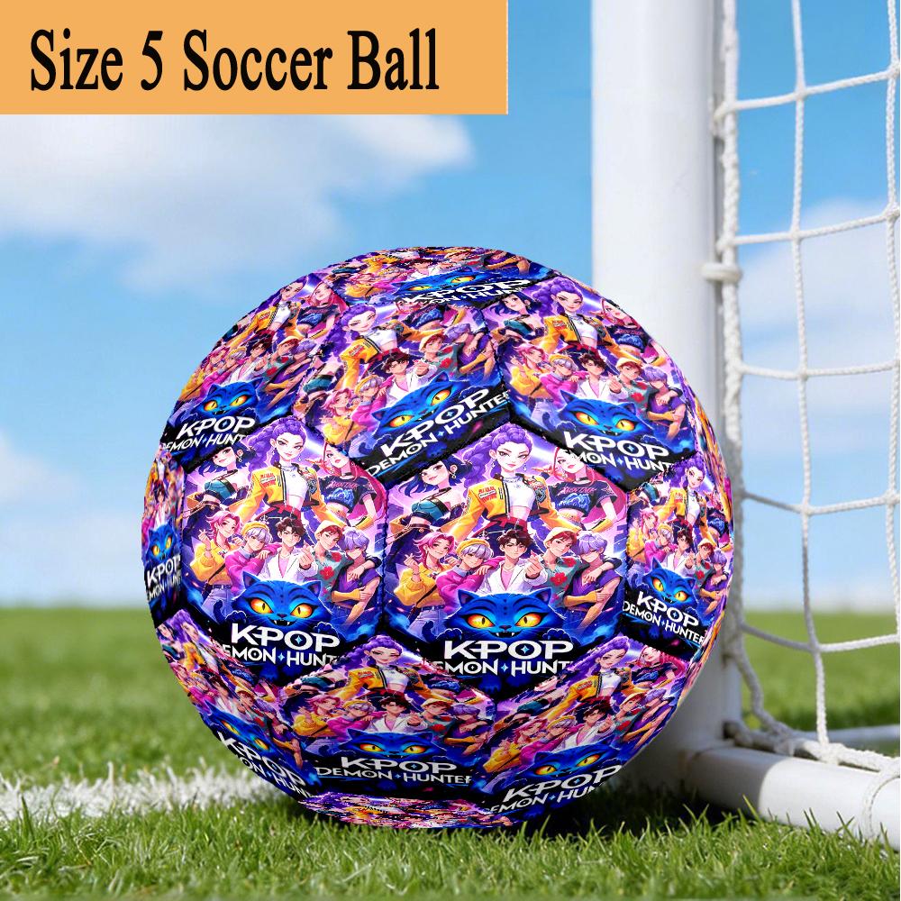 K-pop Demon Hunter Adventure Size 5 Soccer Ball,Indoor/Outdoor Suitable for Training Matches Tournaments Practice Games Perfect Gift for Fan