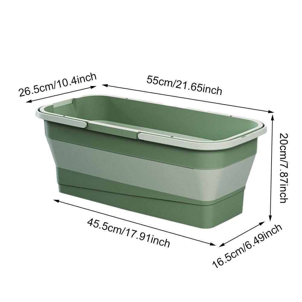 Foldable Mop Bucket Laundry Barrel Rectangular Large Washing Basin Space-Saving Reusable Household Cleaning Bathroom Accessory
