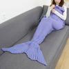 Mermaid Crochet Knit Acrylic Throw Blanket With Grid Pattern For Sofa Decor And Gift Giving