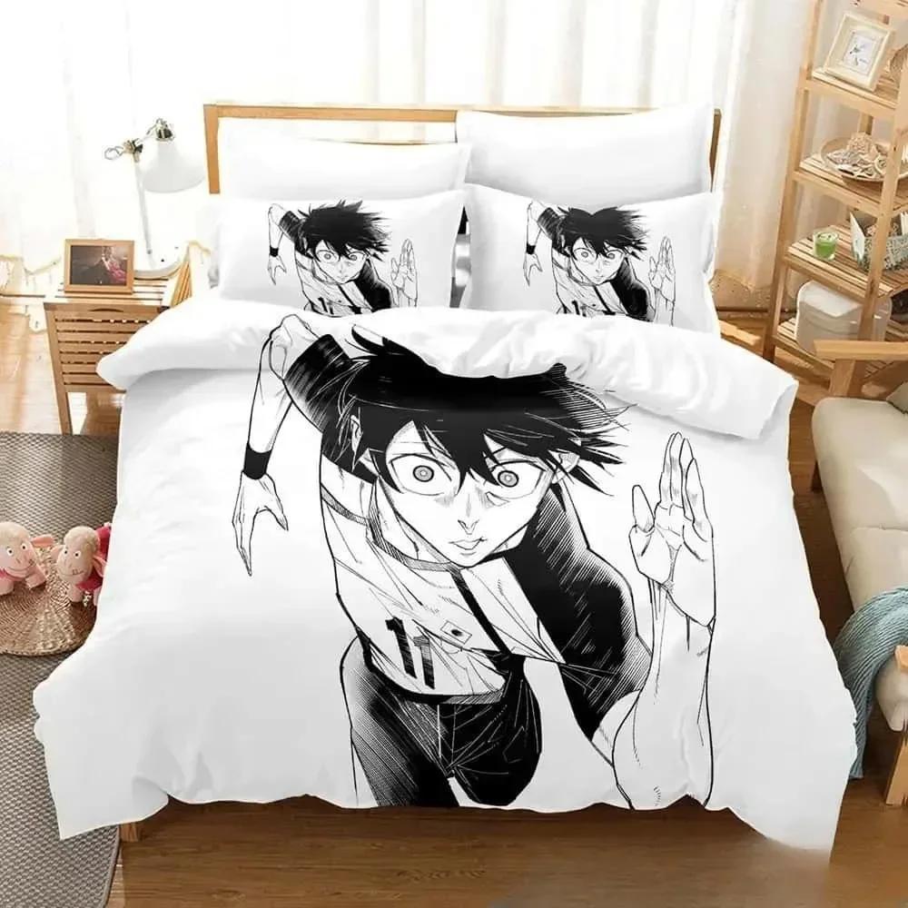 Moda 3D Print Anime Blue Lock Set de lenjerie de pat Băieți Fete Twin Queen King Size Husă de pilota Față de pernă Pat băieți Adulti Textile de casă