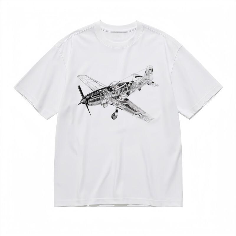 

Мужская удобная классическая футболка Ретро Самолет Анатомия Многоугольный дизайн 4XL