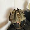 Taška přes rameno z umělého semiše Jednoduché dojíždění Crossbody tašky Nit Šňůrka Dámské kabelky Šití Sladké tašky pro ženy