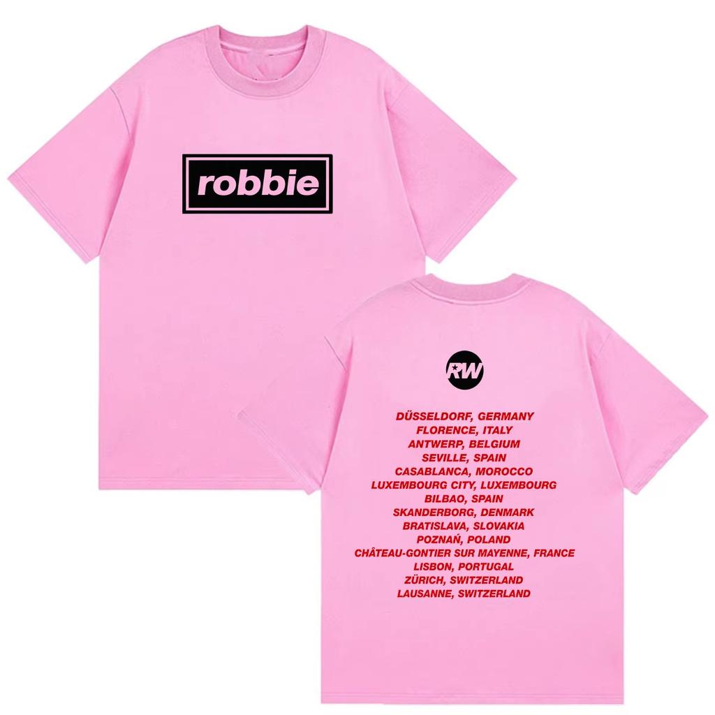 Camiseta con Estampado Robbie Williams Tour 2026 Unisex Ropa Unisex Moda Pop Manga Corta Camiseta Vintage