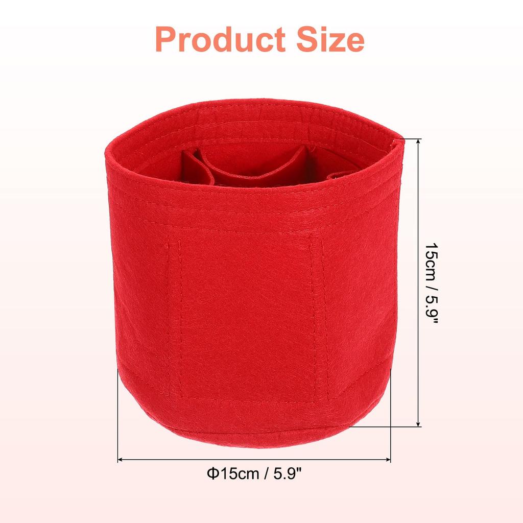 uxcell Bag Organizer Insert, Portable Felt Storage Pouch, Round Multi-Pocket Shaper for Bucket Bags, Dome Satchels, Totes, and Handbags (15cm x 15cm,