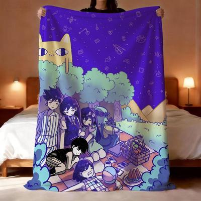 Game Anime O-Omori Throw Lightweight 240g Flannel Blanket Soft Skin-friendly for Summer Cooling