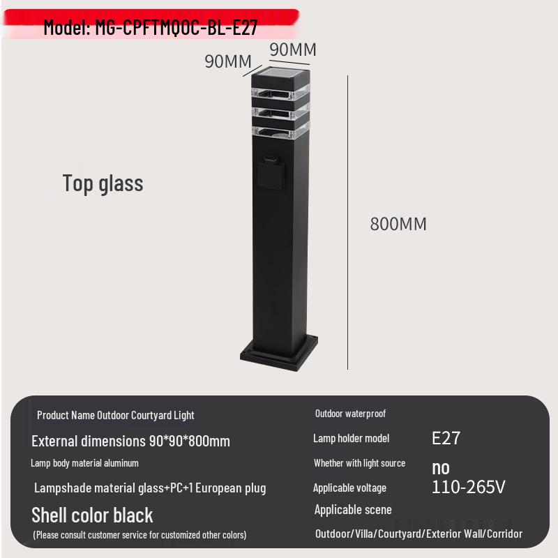 European Standard Waterproof Aluminum Glass Garden Light - Outdoor Minimalist Design