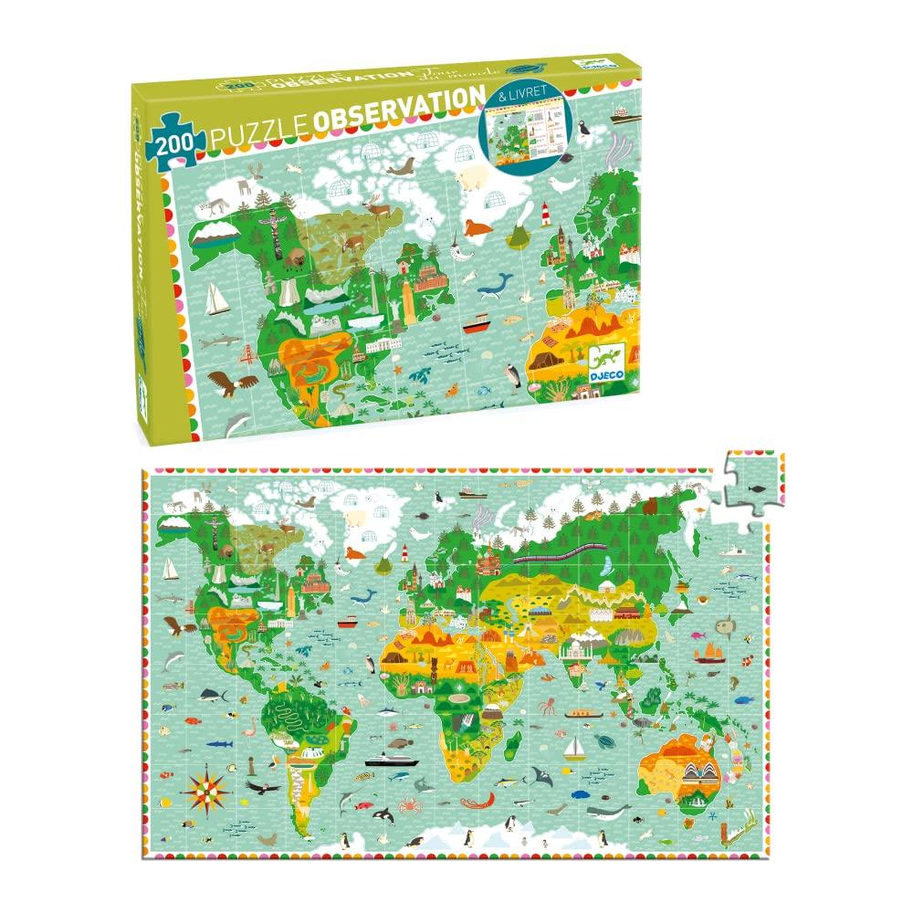 

DJECO Пазл на наблюдательность Вокруг мира Пазл Карта знаменитых мест мирового наследия Образовательный Скандинавский Монтессори Образовательный Монтессори Возраст Мальчики и