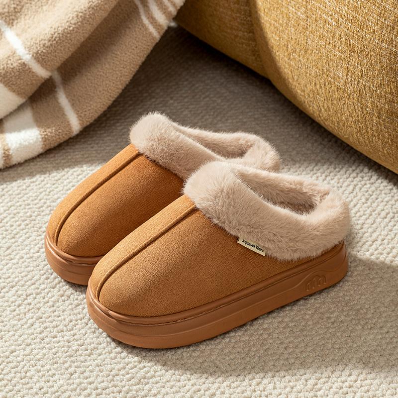 

Fashion Women s Winter Slippers Indoor and Outdoor Warmth Anti-slip Comfort Thick Sole Casual Couple Home Shoes Snow Boots 40-41 коричневый