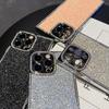 Glitzernde Handyhülle mit Diamantrahmen für iPhone 16 Pro 15 Pro Max 14 13 Pro, galvanisiert, stoßfest, Linsenschutz, Silikon, weiche Bumper-Abdeckung