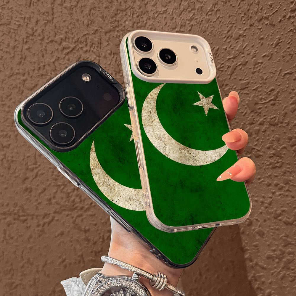 Pakistan phone case for iPhone 17 17Air 16 15 14 13 12 11 Pro Max Plus Colorful Silver