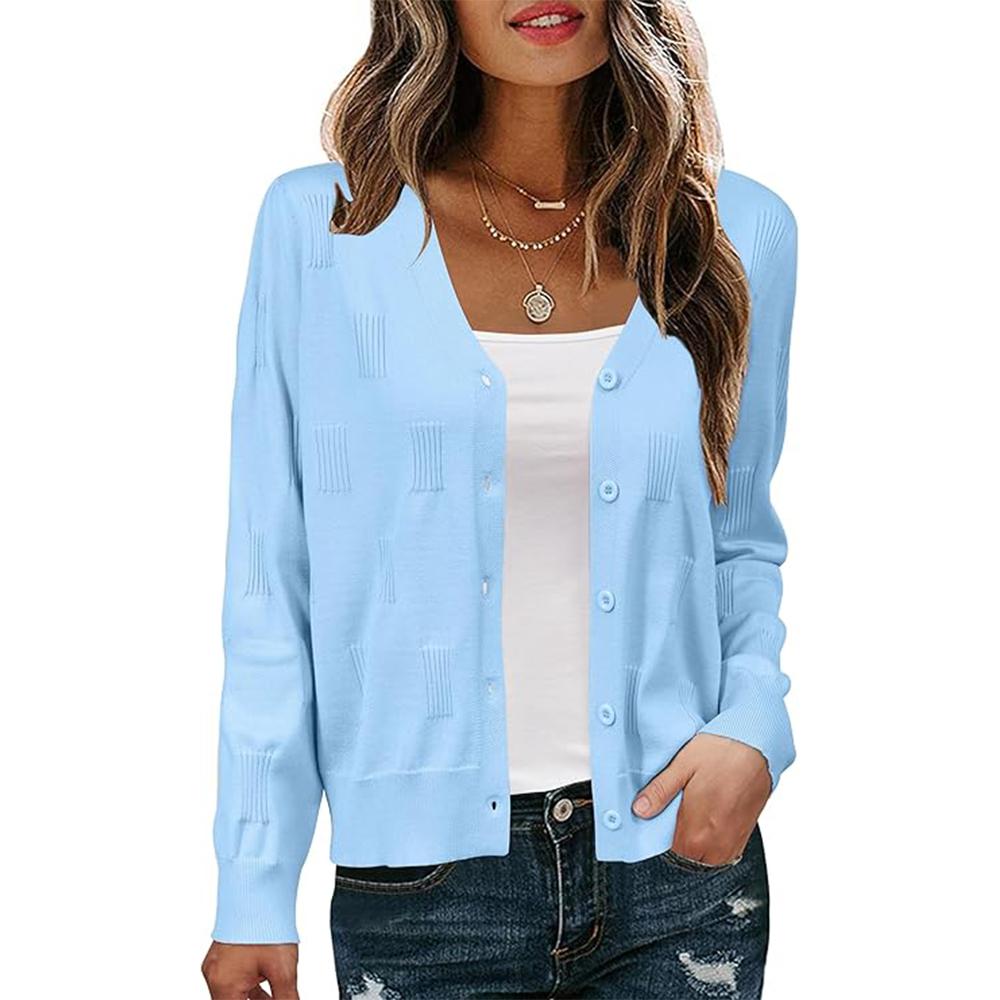 Women's Soft Cropped Cardigan Casual Lightweight Shrug Sweater Tops
