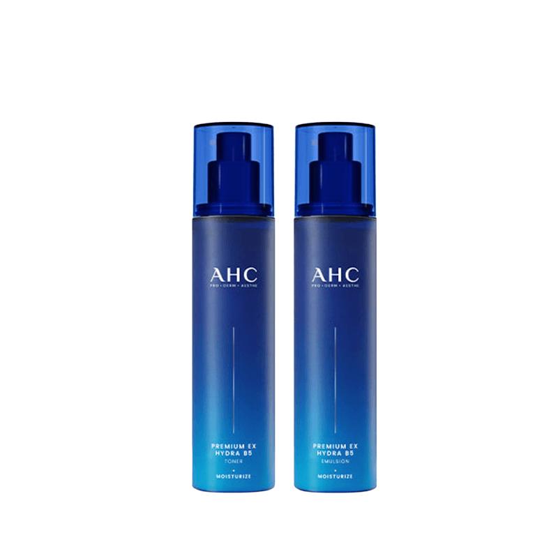AHC Hydra B5 2Pcs Skincare Set,140ml Toner+140ml Emulsion,Soothing Hyaluronic Facial Kit