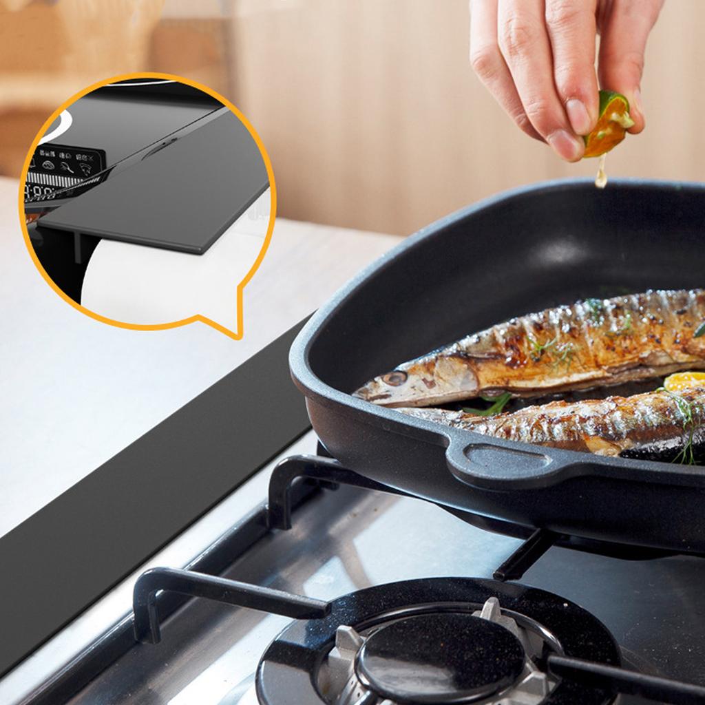Stove Counter Gaps Cover Heat Resistant Silicone Filler Food and Liquid Blocker Spill Prevention Kitchen Accessory