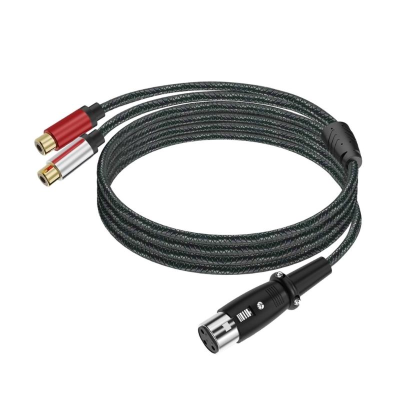 2RCA Female To 3Pin Female Sound Unbalanced Cable 3Pin To Double 2RCA Female Splitter Patching Cord Microphone Cable
