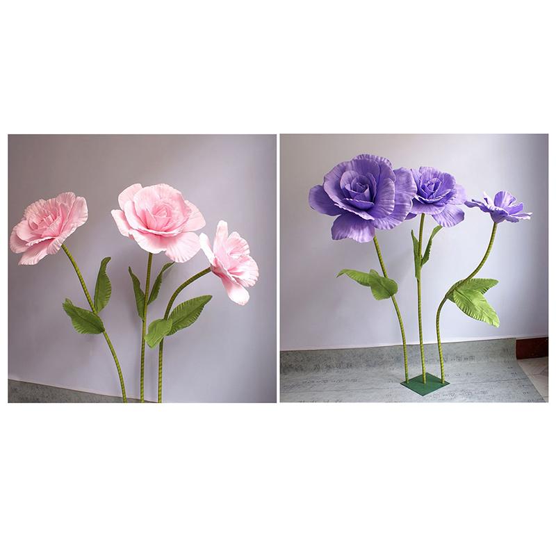 30/40 cm Pianka PE Róże Sztuczne Kwiaty Ślub Ogród Ściana Droga Cytowana Scena Impreza DIY Kwiatowa Ściana Tła Dekoracja