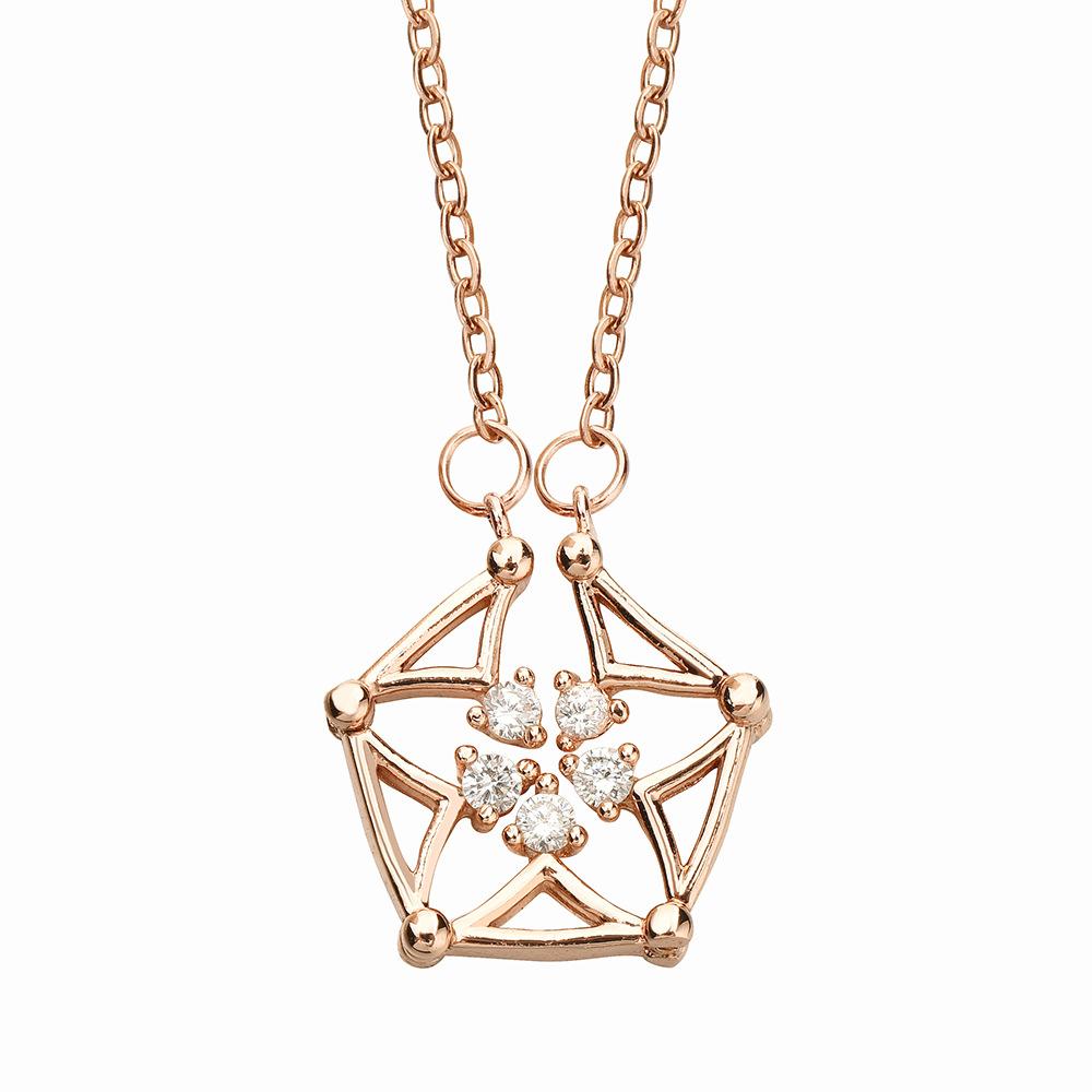 

Unique Dazzling And Titanium Steel Star Necklace With Geometric Design Women For
