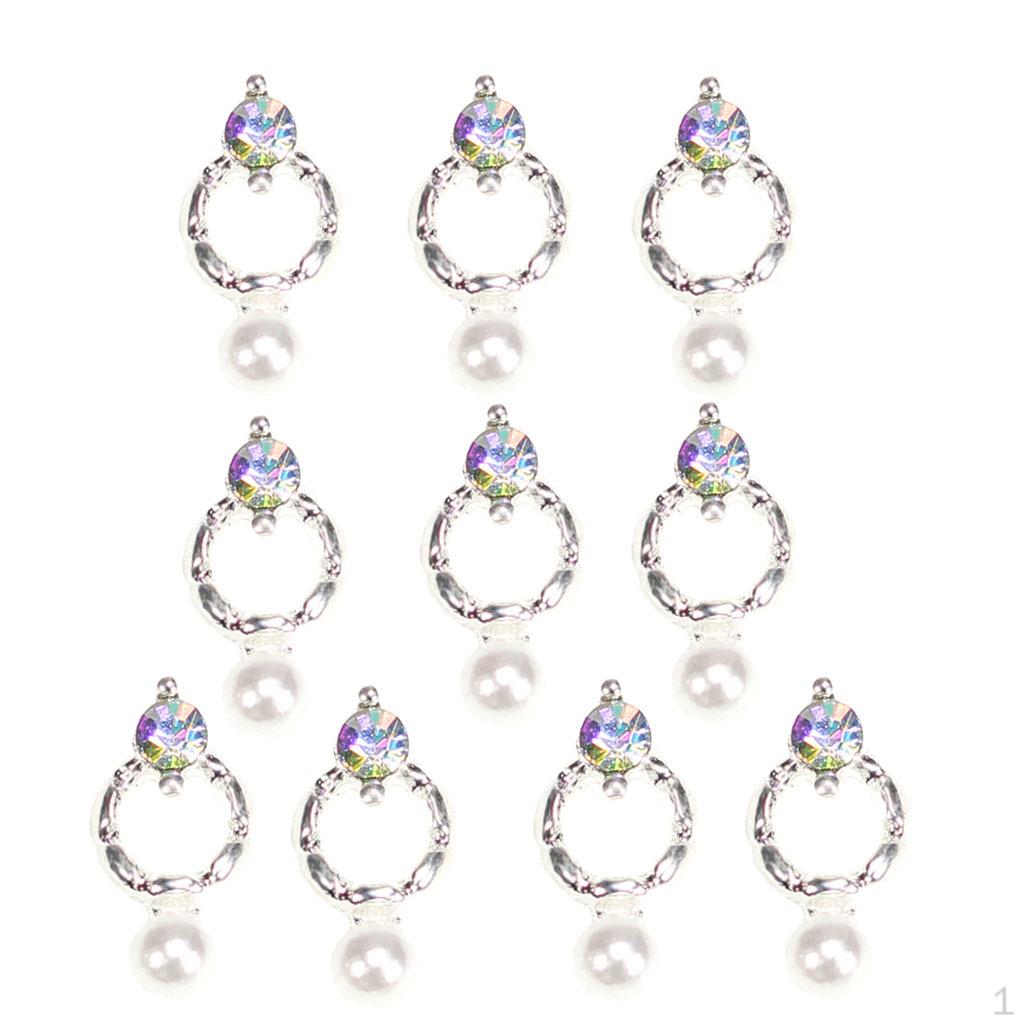 

10 Pieces Rhinestone Glitter Jewelry for Decoration Phone Box, Greeting Cards, Crafts 06