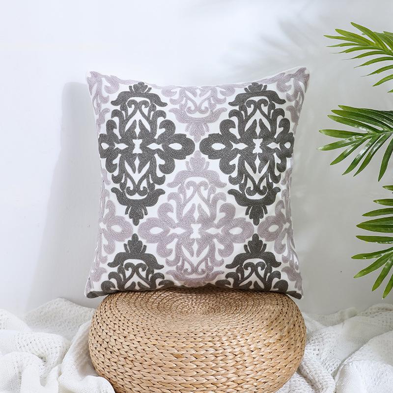 

Инс Цветочная Вышивка Наволочка Гостиная Диван Украшение Цветок Спальня Прикроватная Подушка 45x45cm