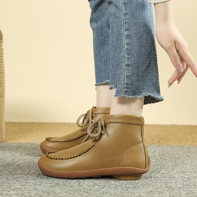 Fashion Boots for Woman Non-slip 2024 High Quality Fashion New Autumn Winter Solid Color Lace-up Female Ankle Boots Botines Mujer