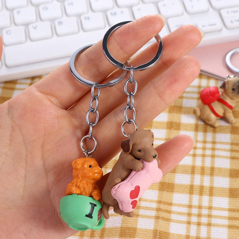 

Earphone Case Pendant Cartoon Toy Keyring Puppy Keychain Pet Backpack Decor Korean Style Pendant