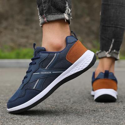 Men's Pu Leather Shoes 2025 New Lightweight Non-slip Sneakers Breathable Male Outdoor Running Shoes Lace Up Soft Sport Shoes
