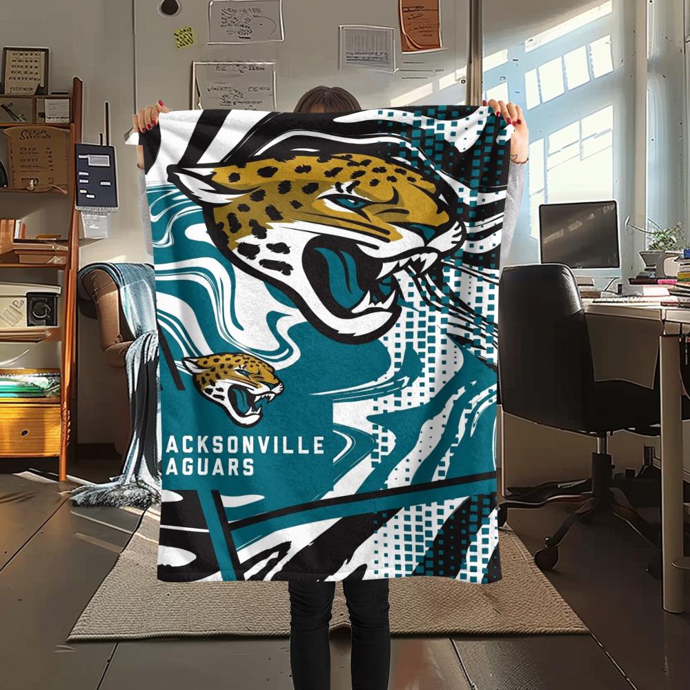 Jacksonville Jaguars Print Flannel Blanket High Quality Warm Comfortable Cover for All Seasons Perfect for Gifts Home Decor