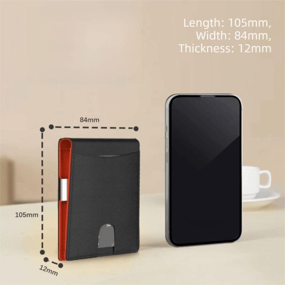 Fashion Bifold Design Business Card Holder PU Leather Thin Minimalist Wallet ID Badge Window Multi-slot Coin Purse For Men