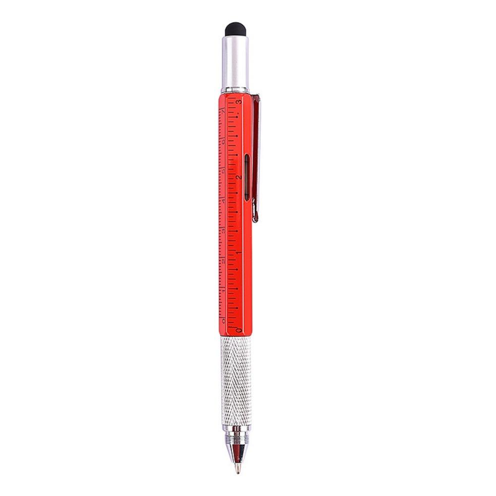 1PC Multifunctional Tool Pen Six-in-One Level Scale Touch Screen Pen Creative Double Head Screwdriver Ballpoint Pen