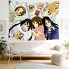 KOn Girls Illustration Wandteppich Anime Kunstdruck Wandbehang Perfekt für Wohnzimmer Party Heimdekoration