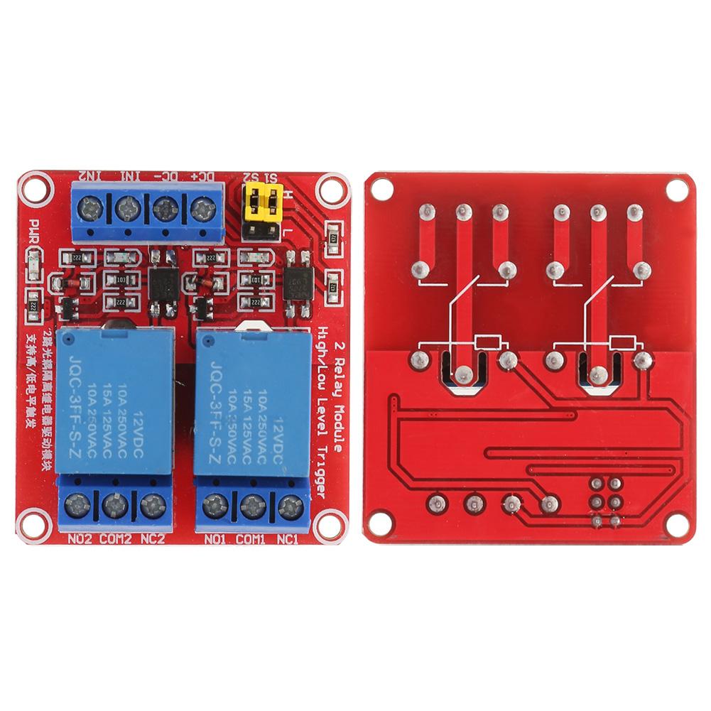2-Kanal-Relaismodul mit Optokoppler-Isolation Hoch- und Niedrigpegel-Triggermodul(12V)