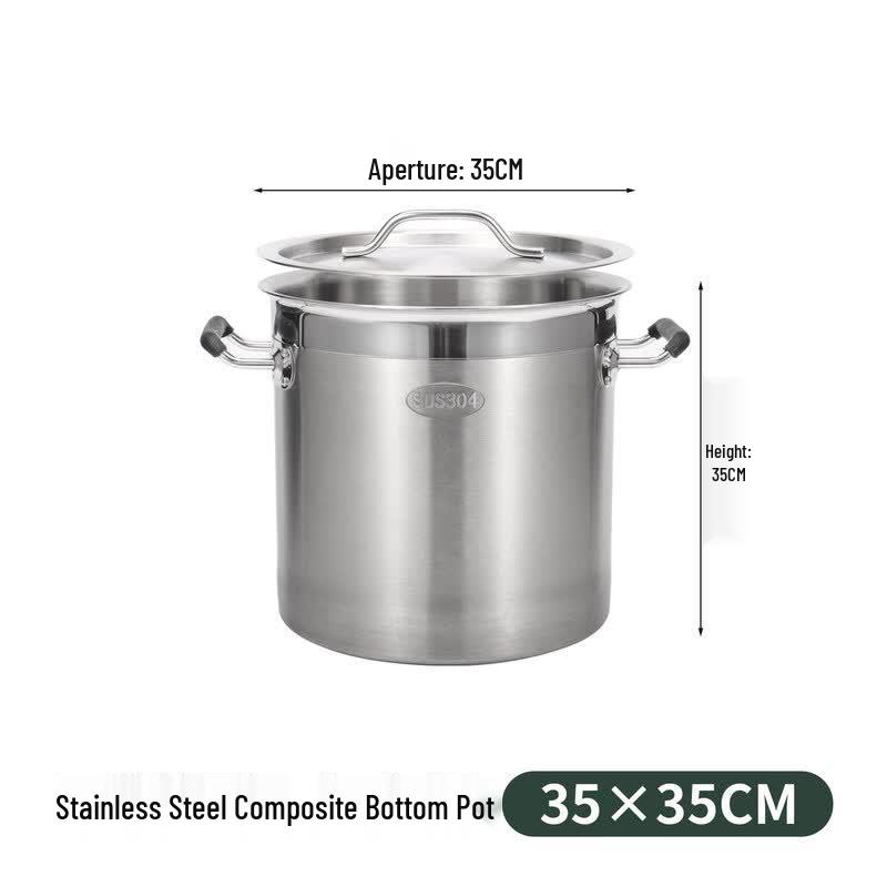 304 Stainless Steel Induction Soup Pot with Lid